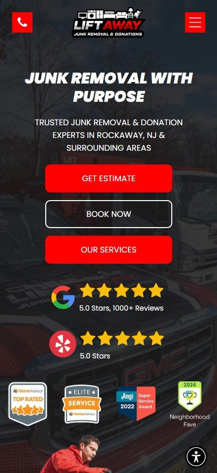 Junk Removal Company Mobile Website